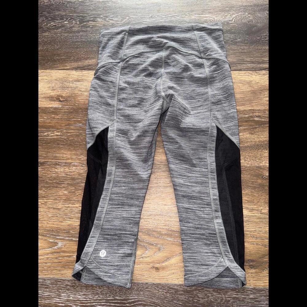 Lululemon Sun Runner Crop 17” Mesh, Space Dye Camo Grey Deep Coal Size 6